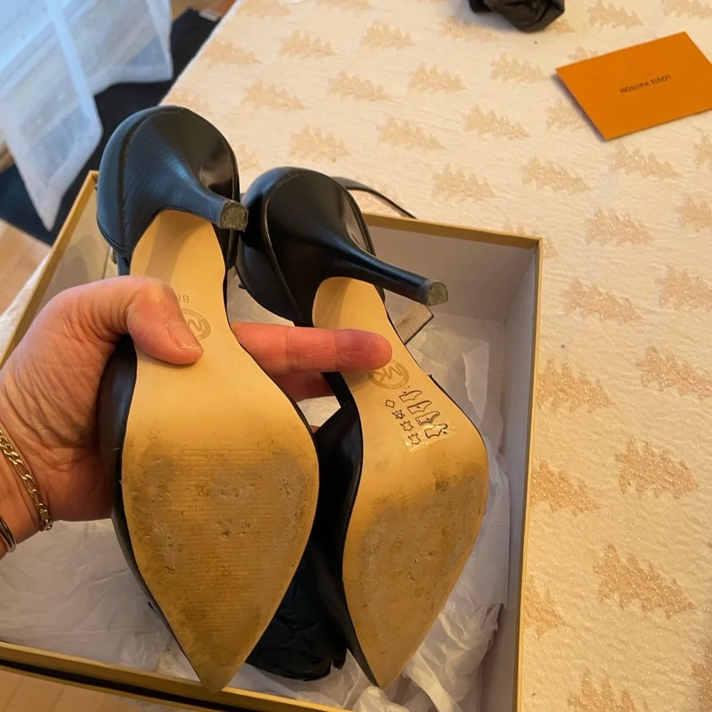 Michael Kors Black Leather Heels with Buckle - Picture 9 of 9